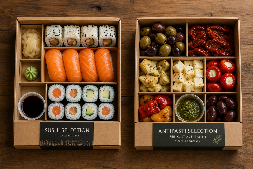 Komponenten zusammenfassen – Sushi-Box & Antipasti